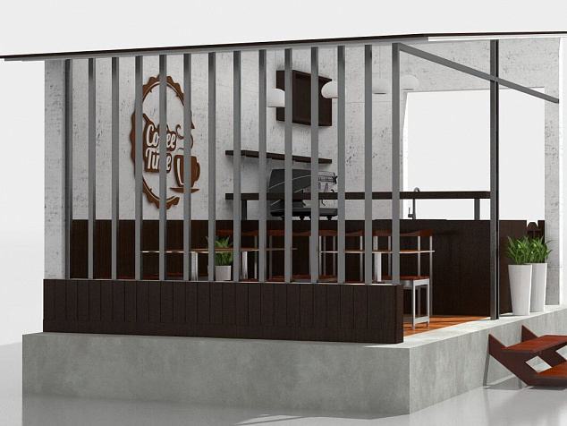 Уличное кафе с магазином